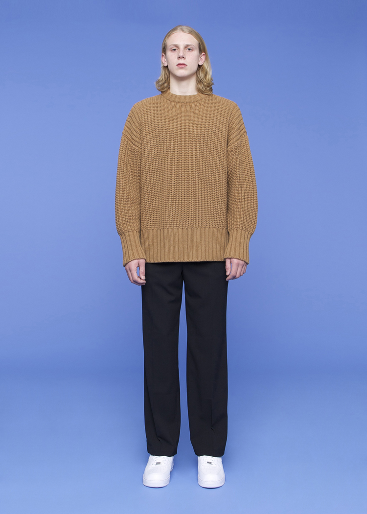 ADER ERROR - OVERSIZE RIBBED SWEATER - CAMEL — FIG COLLECTIVE