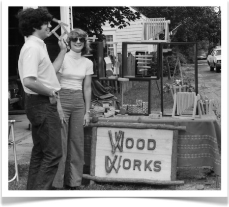 David and Marji Roy of wood That Works selling kinetic toys