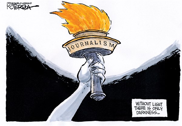 Via Cagle Comes This Superb Jeff Koterba Penned Editorial Cartoon Entitled 'The Torch of Truth'