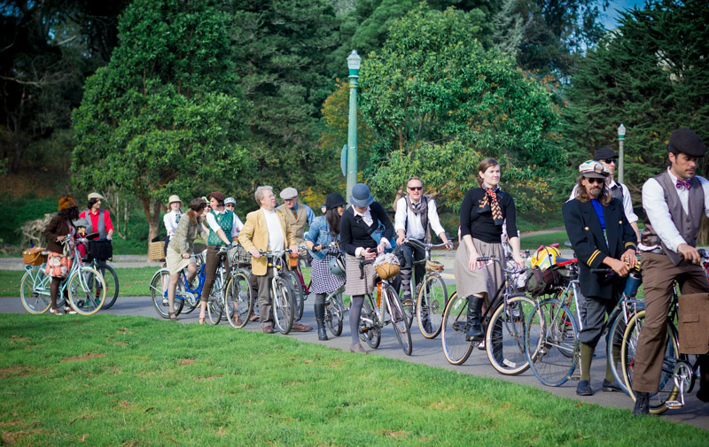  This was about half the group, lined up to exit Golden Gate Park. 