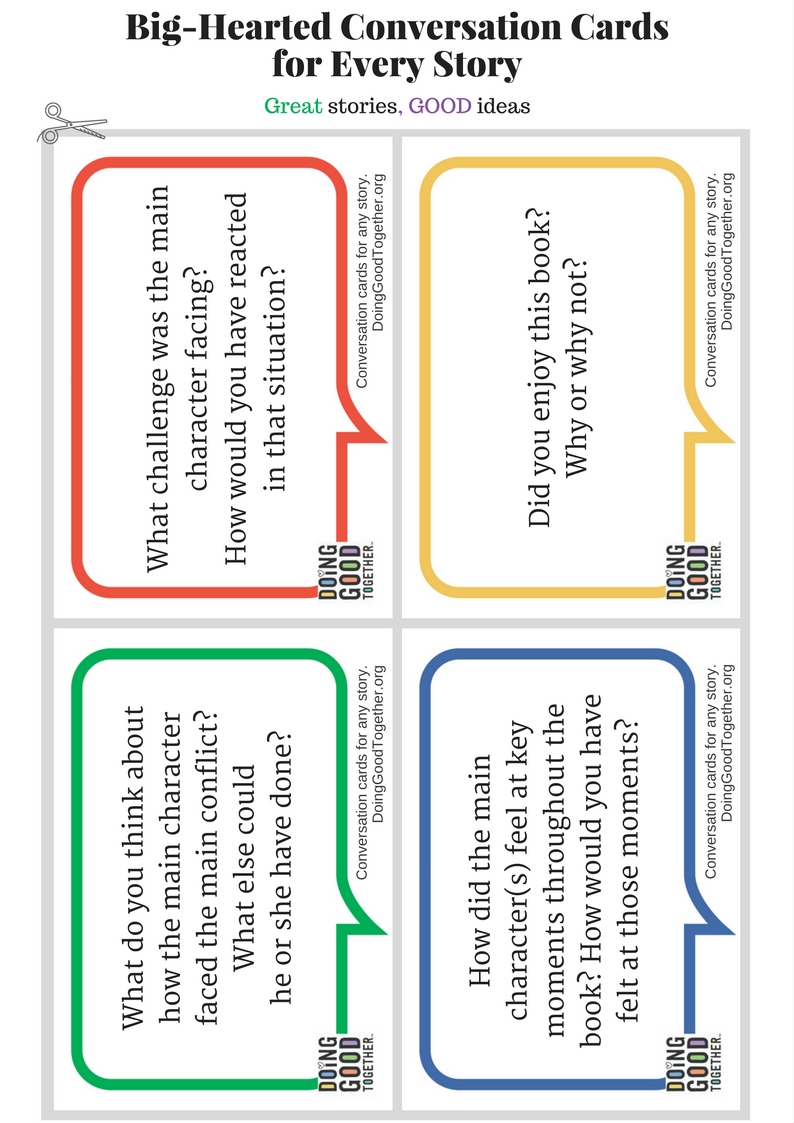 Discuss Every Story with Printable Conversation Cards Doing Good