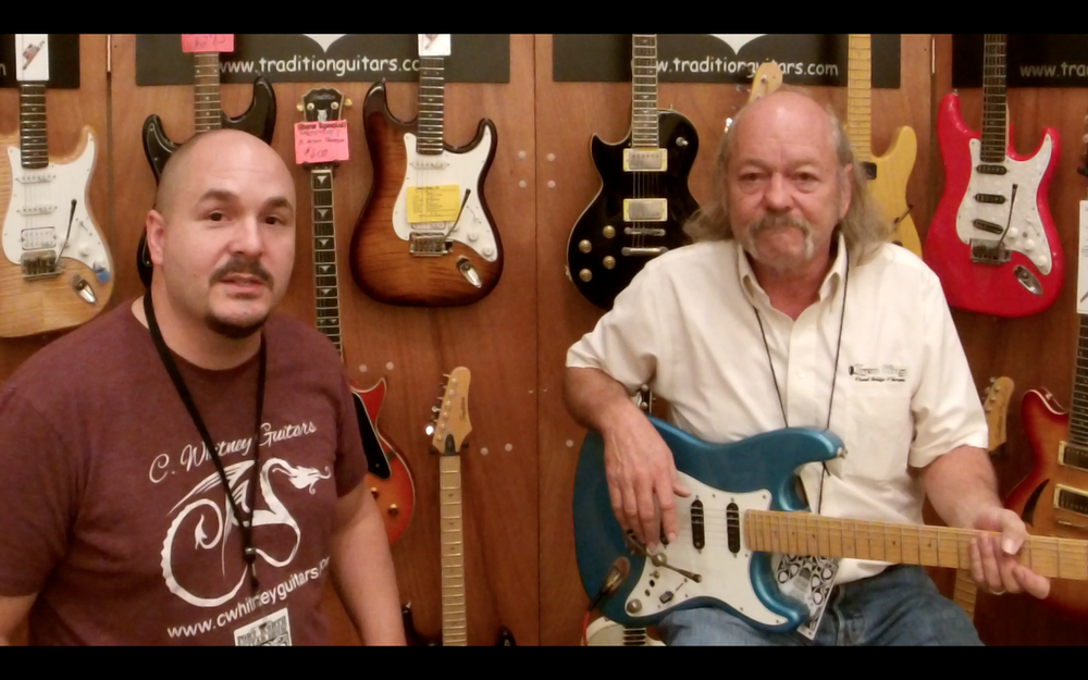  Corey W. with Rusty Bickford of Tradition Guitars and Trem King Fixed Bridge Vibrato 