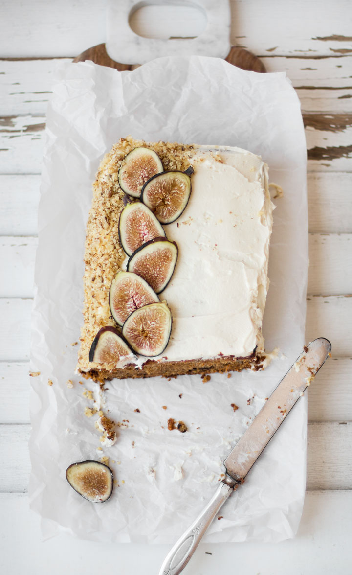 Fig carrot cake with cream cheese frosting from The Blondielocks