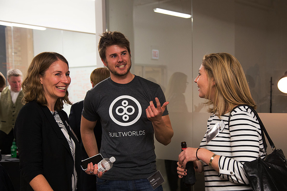  From left to right: Katherine Stalker of CAF, Karl Sorensen of BuiltWorlds and Kelly Floyd of CAF 
