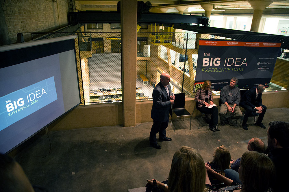  John Tolva (left) addresses the Big Data audience Tuesday night 