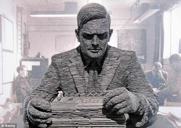 This statue of Alan Turing sits at Bletchley Park, some 50 miles northwest of London. His contributions there during WWII helped break the Nazi Enigma code and are depicted in the Oscar-nominated film The Imitation Game. 