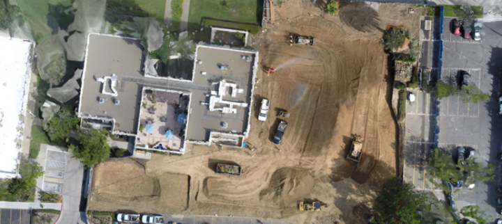 Bird's Eye Views: DPR has used drones on more than a dozen projects nationwide, including this nursing research facility at the University of San Diego. There, UAVs capture images and video to communicate project updates.