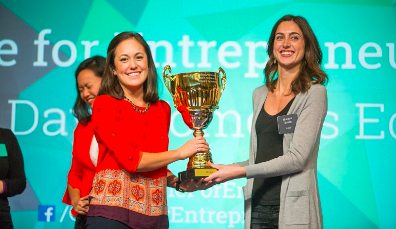 All hail! Less than 100 days ago in Silicon Valley, Bridgit cofounders Lauren Lake (left) and Mallorie Brodie bested 450 international competitors to win Google's Entrepreneurs Demo Day - Women's Edition.