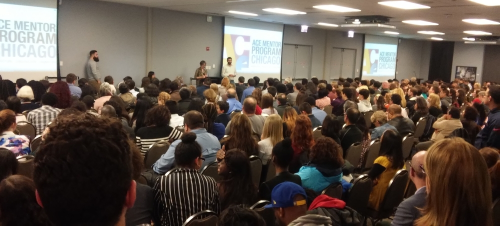Packed house: ACE Mentor Chicago's finals last week drew hundreds of students, teachers, mentors, and parents.