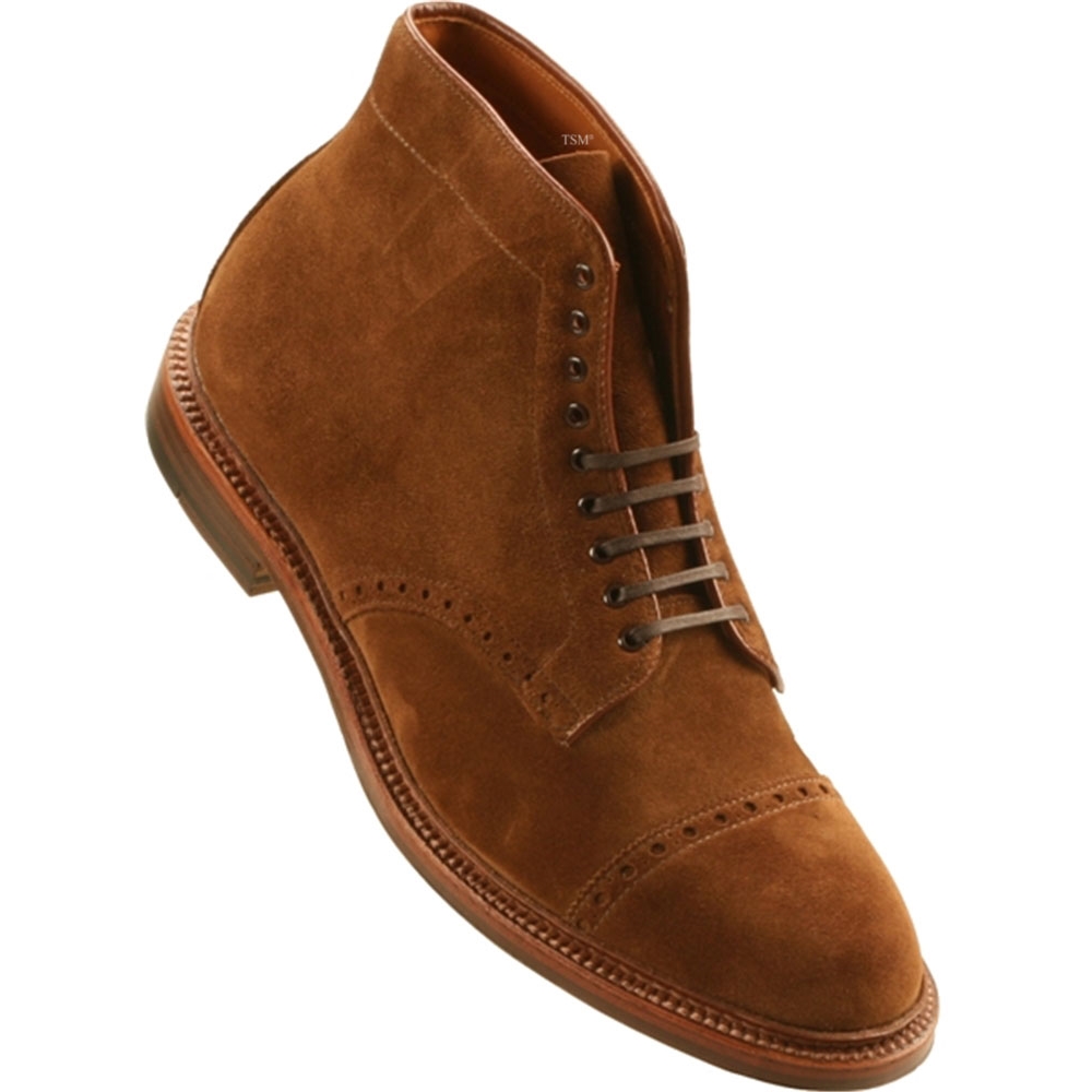 39702 - Alden Perforated Cap Toe Boot - Snuff Suede — Color 8