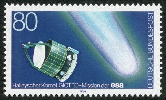 A 1986 German Stamp celebrating GIOTTO's Halley's Comet flyby