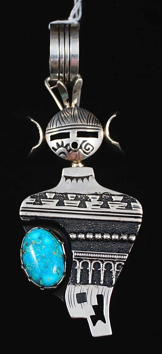 3D BUTTERFLY KACHINA Native American Indian doll Charm Pendant STERLING SILVER