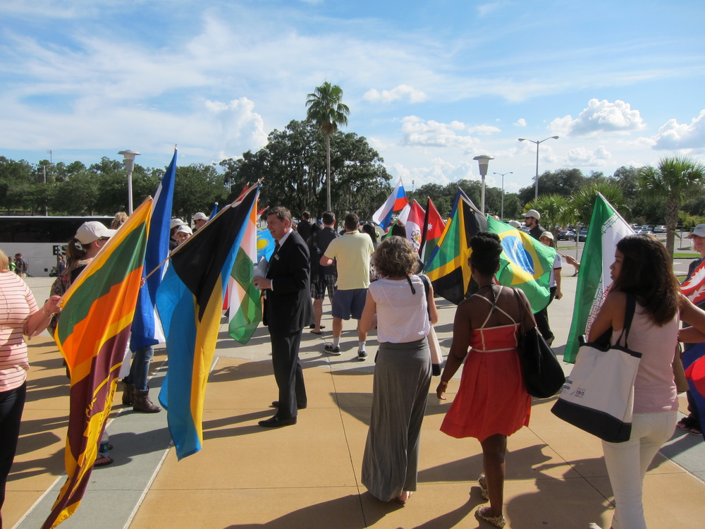  University of South Florida (USF) welcomed Conference attendees with a diverse selection of flags from member countries. 