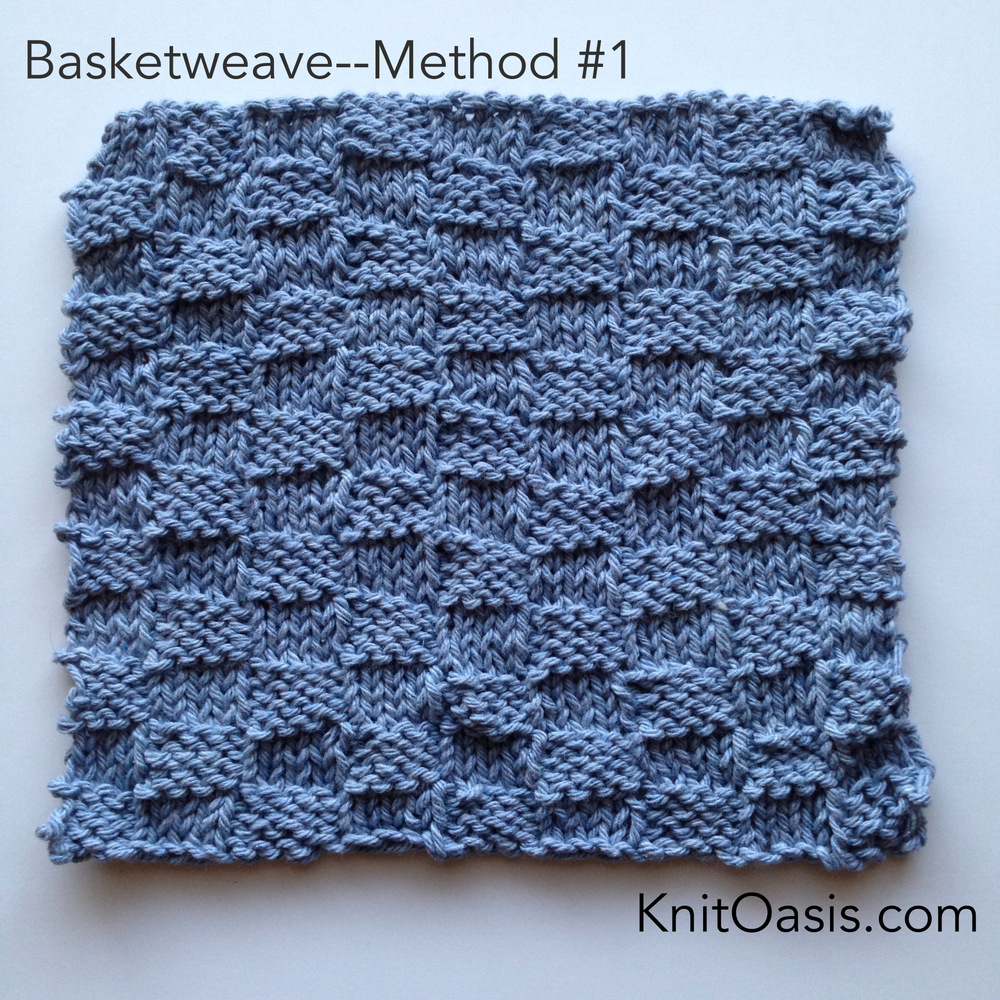 Basketweave, Method 1; plus a Free Dishcloth Pattern ...