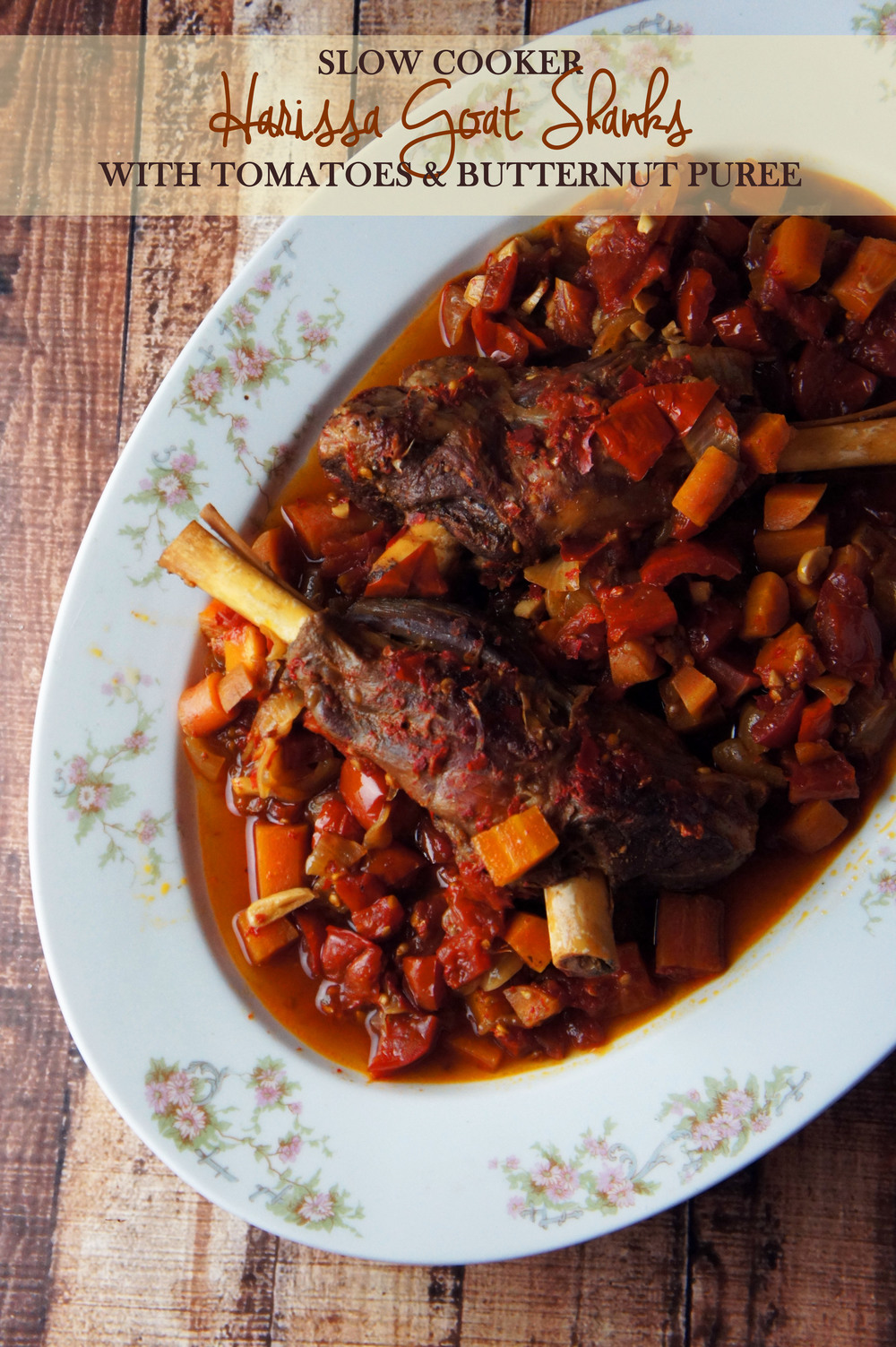Harissa Goat Shanks with Carrots, Tomatoes, &amp; Butternut ...