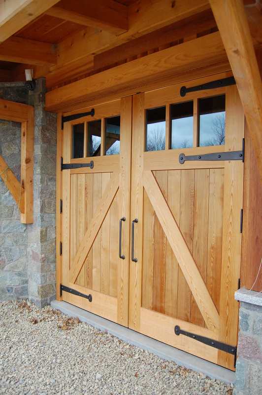 New wooden shed doors