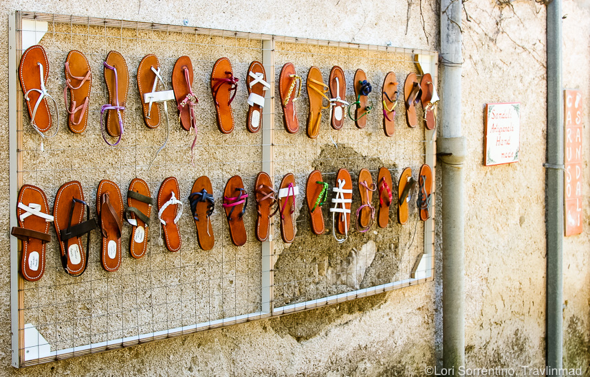 Handcrafted leather sandals, Capri, Italy