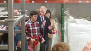  Joel Alex cut the ceremonial ribbon with lots of support and many years of hard work behind him.&nbsp; 