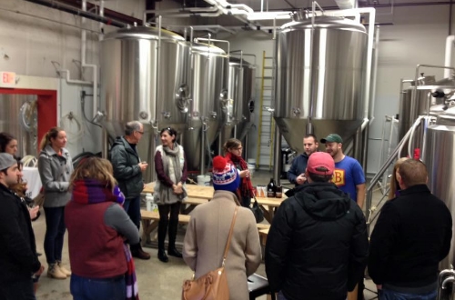 Guests on a tour last week visited Foundation Brewing Company and were among the first to try the latest batch of Epiphany IPA.
