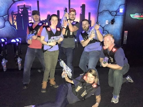 The team did find out that laser tag is also hard work!