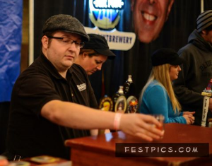 Craig slinging beers for Woodstock Inn and Brewery at the Beer Summit Winter Jubilee last year in Boston. Photo by FestPics.com