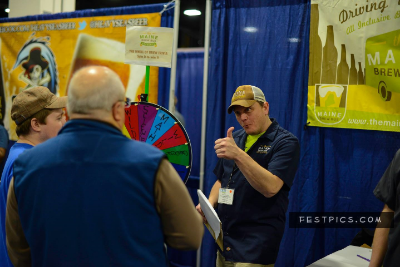 The Wheel of Brew Trivia at the 2015 Boston Globe Travel Show. Photo by FestPics