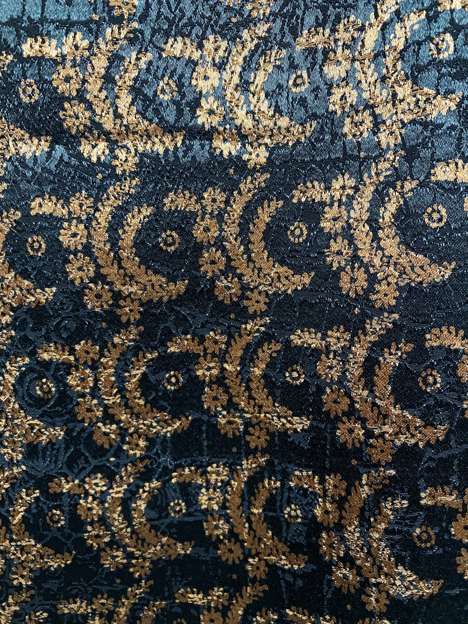 Italian Black/Copper Silk/Wool Jacquard — Mendel Goldberg Fabrics NYC