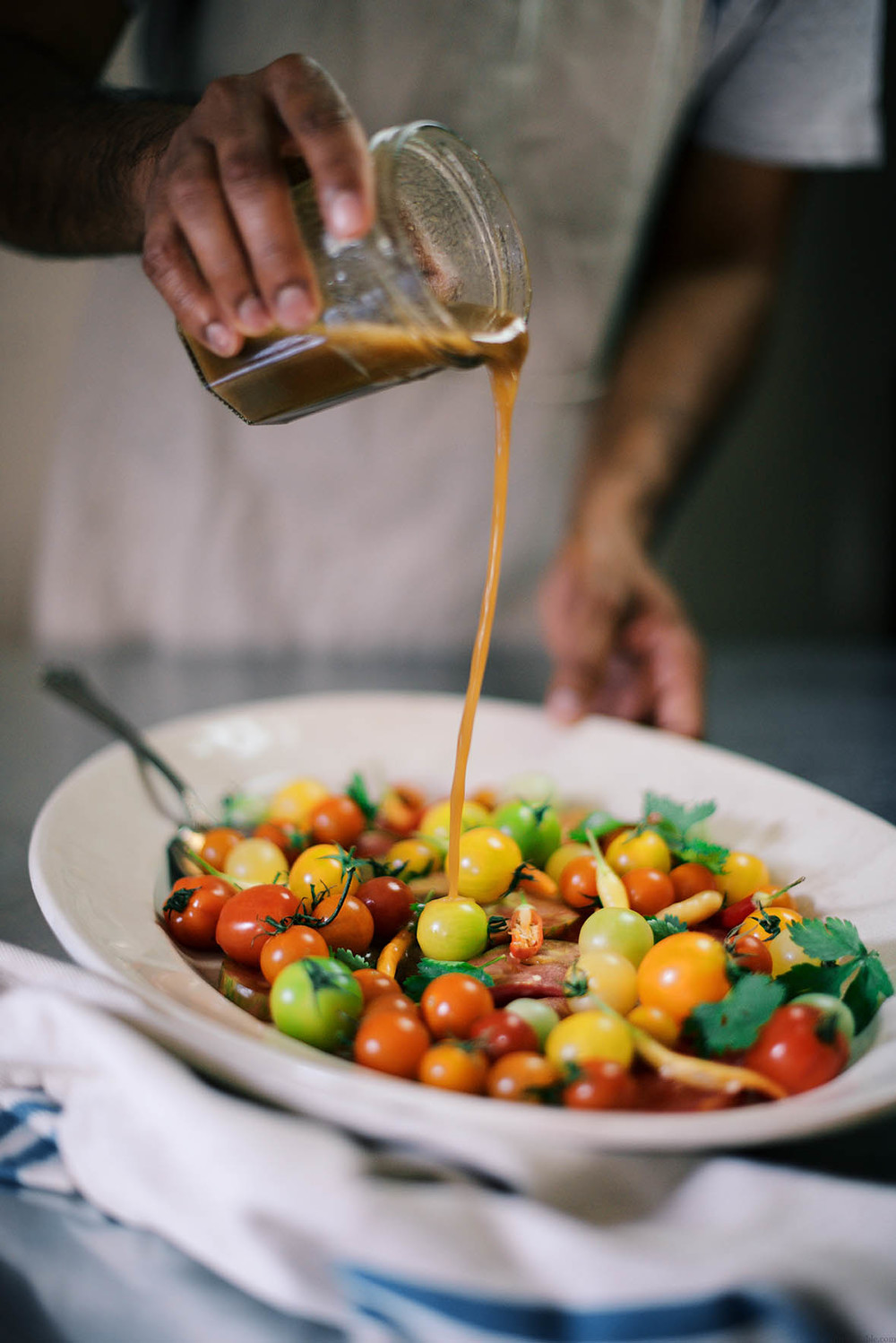 summer tomato salad with sweet tamarind dressing | A Brown Table