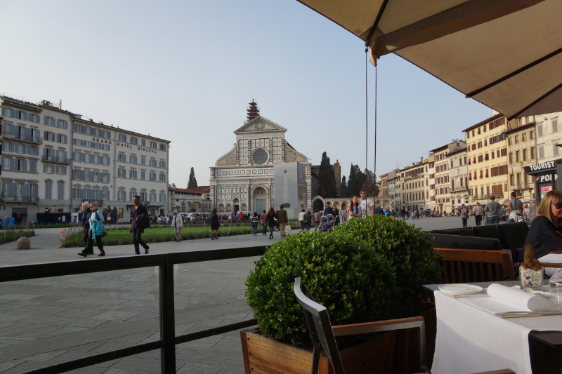 JK Place terrace on Piazza Santa Maria Novella
