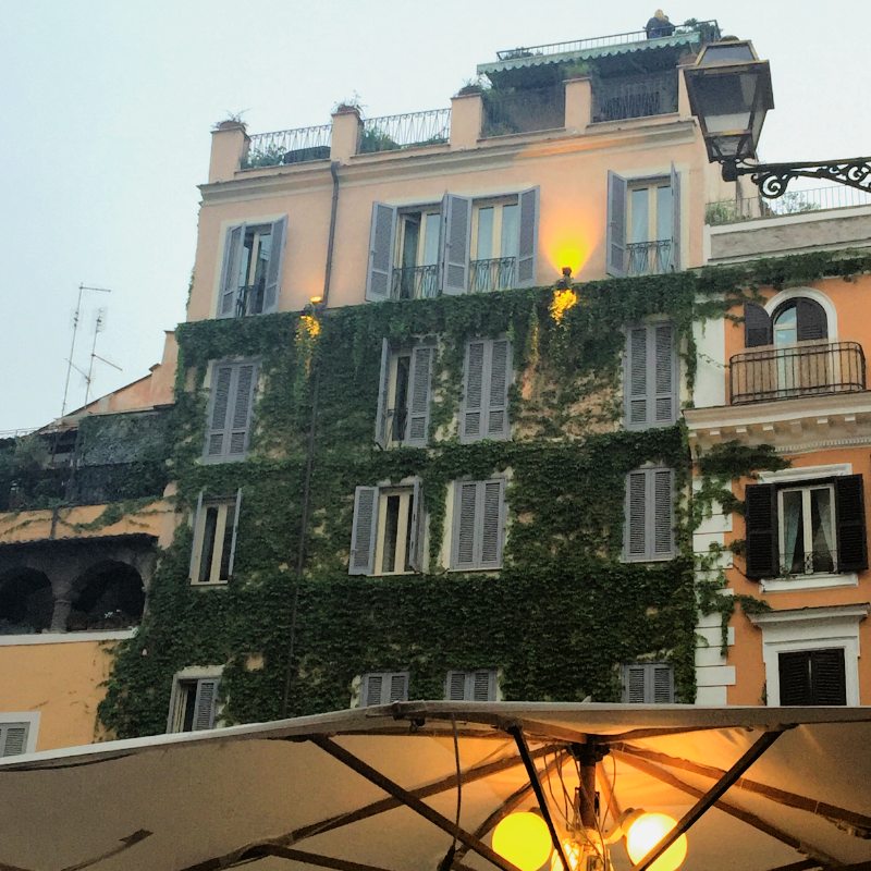 The view of Hotel Campo de' Fiori from our favorite enoteca Verso Sera