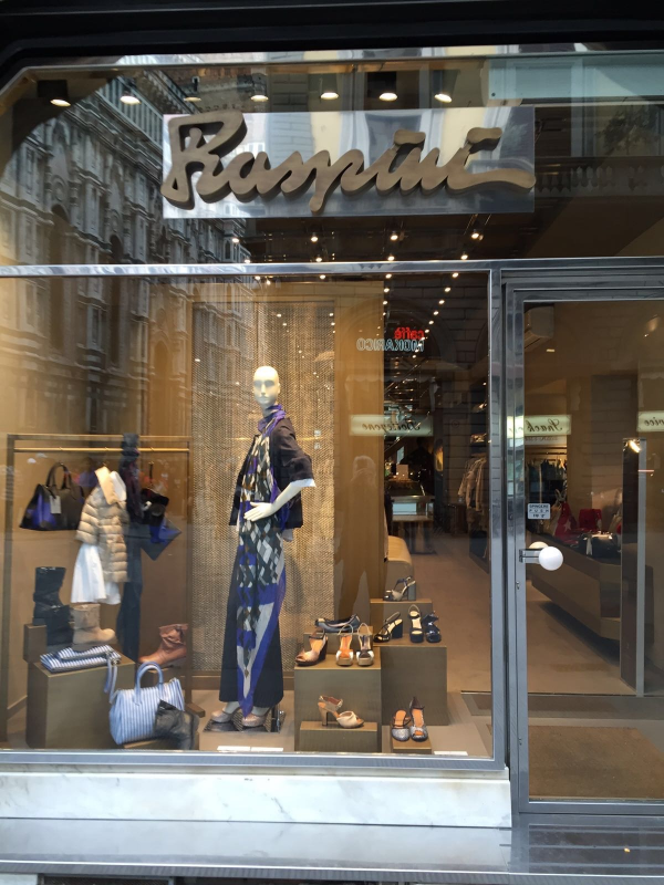 One of my favorite stores for higher-end clothing and shoes:  Raspini