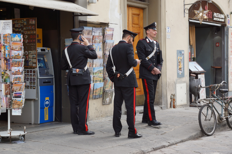 Florentine police at Piazza Santo Spirito
