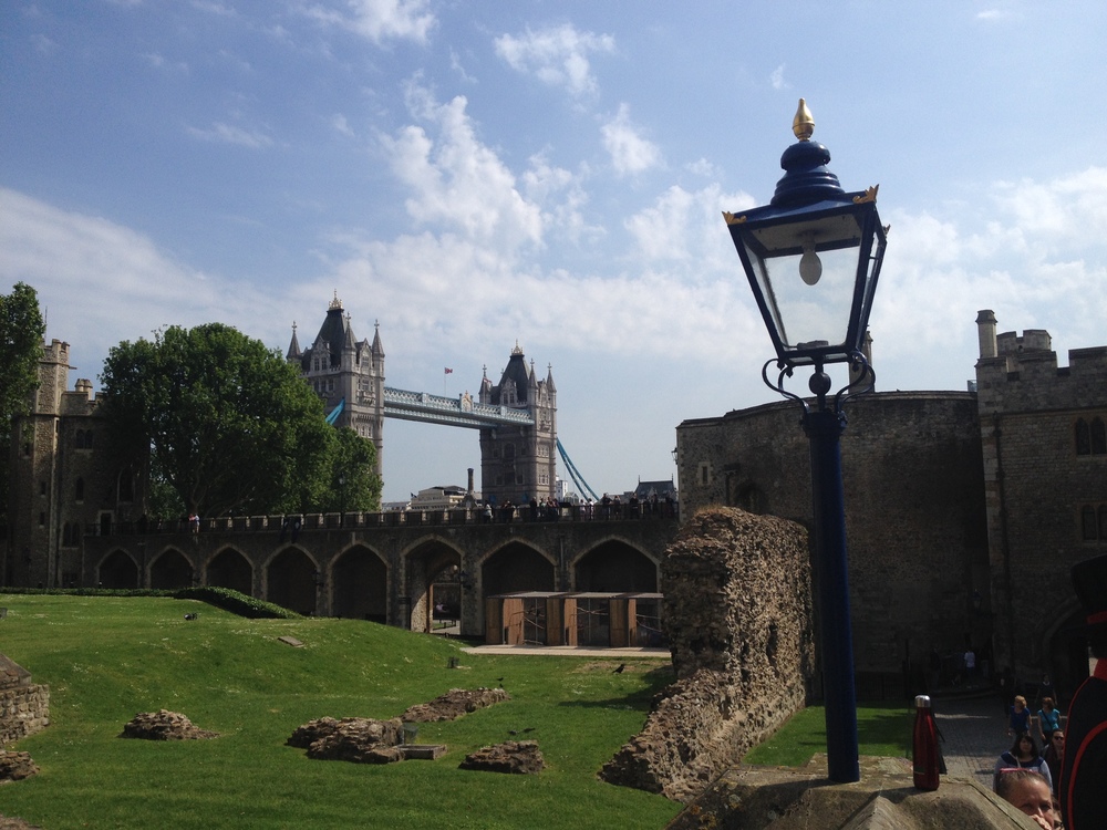 The view of the Tower Bridge from inside the grounds 
