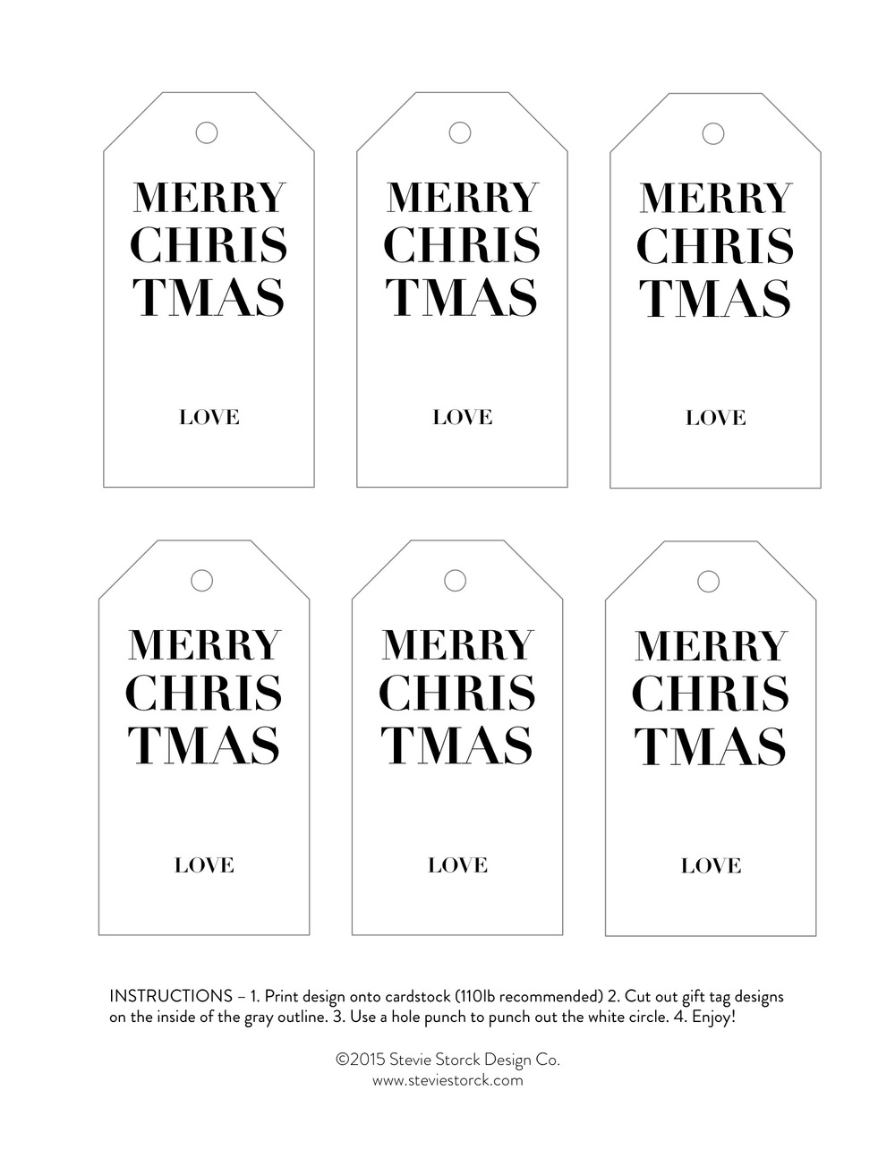 Free Printable Christmas Gift Tags — Stevie Storck Design Co.