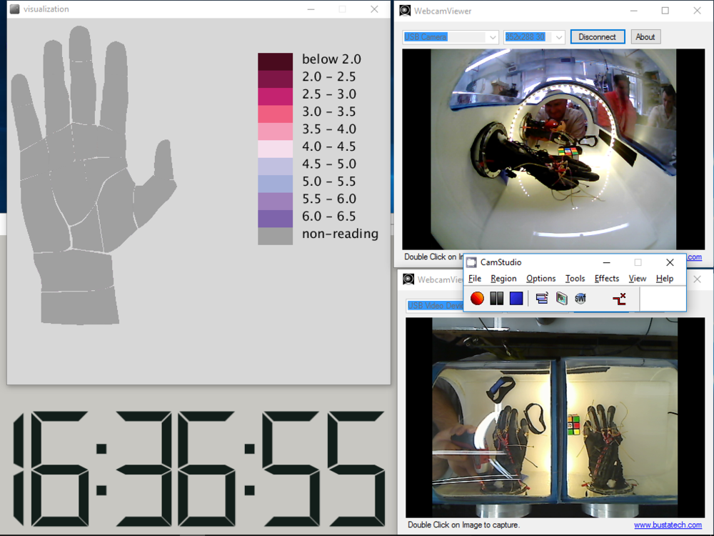  Closeup screenshot of FFD’s pressure visualization and video documentation setup. (Credit: FFD) 