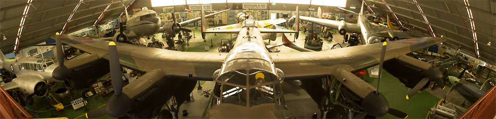 Panorama of the North Wing dominated by Avro Lancaster NX622