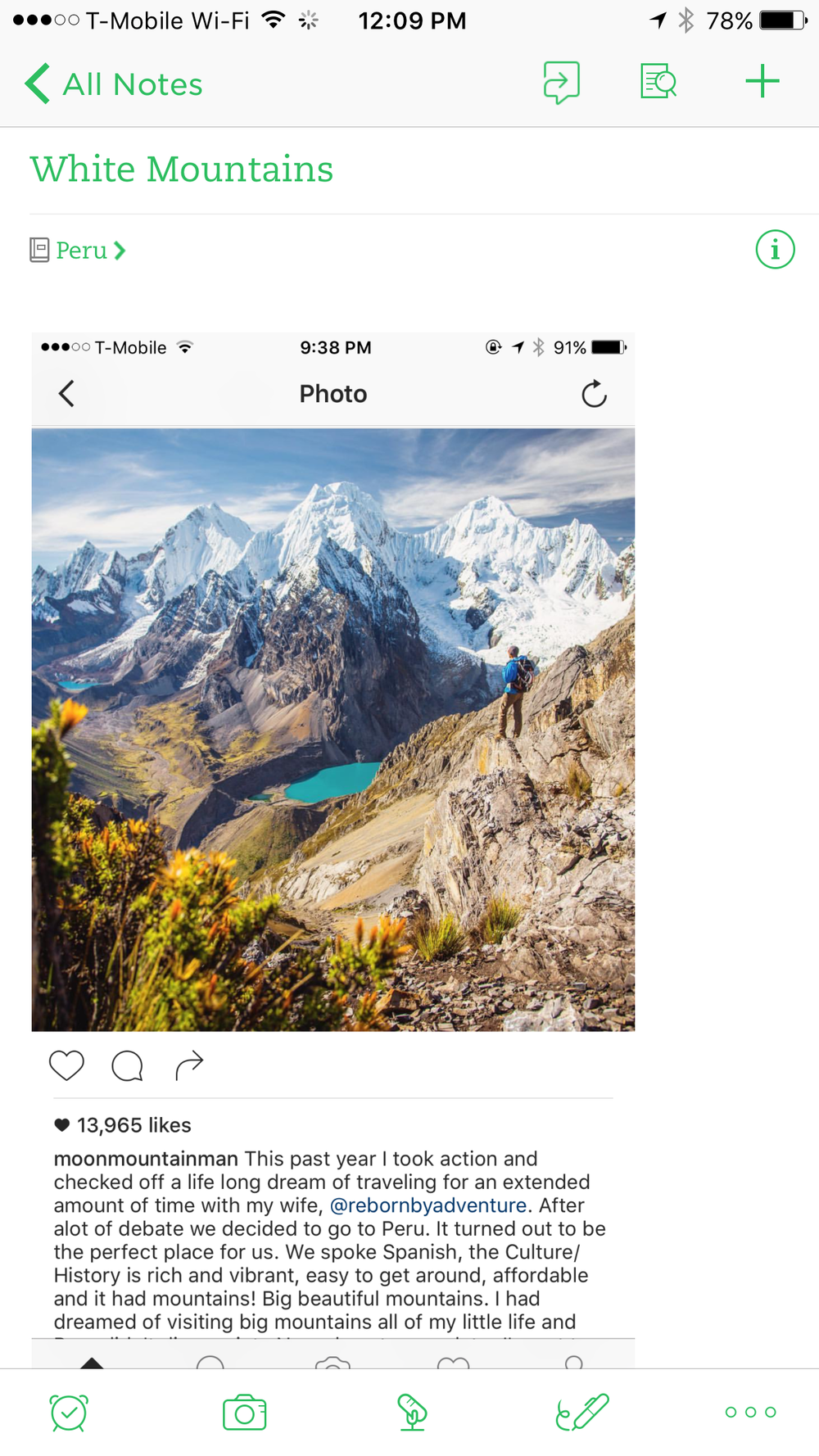 Screenshot of Instagram user @moonmountainman, follow him to see some epic locations!