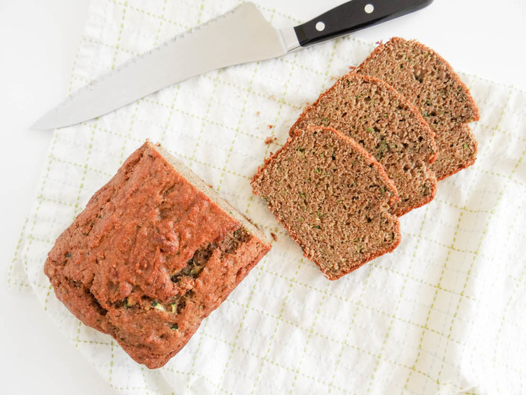 photo of cut zucchini bread from The Delicious Balance