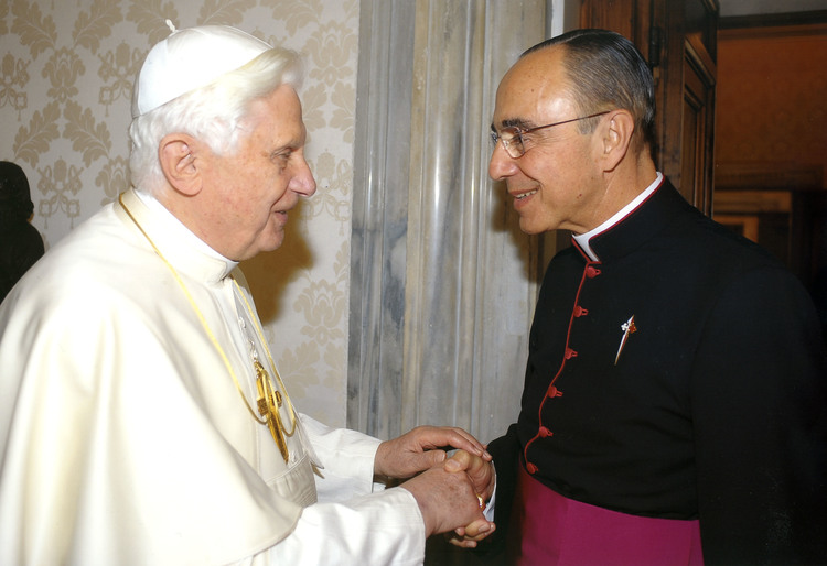 El Papa Benedicto XVI recibe al autor.