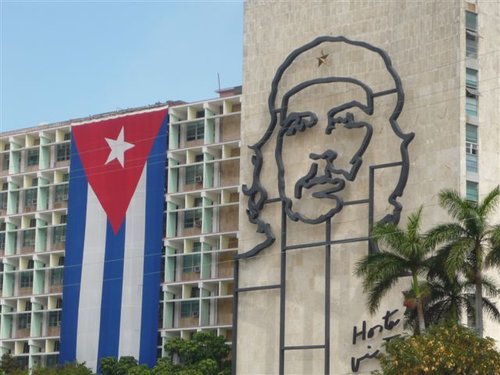 Che Guevara likeness at Revolution Square in Havana, Cuba