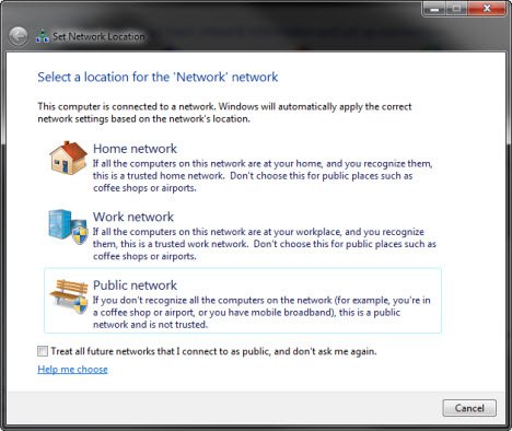 change public network to private network windows 8.1