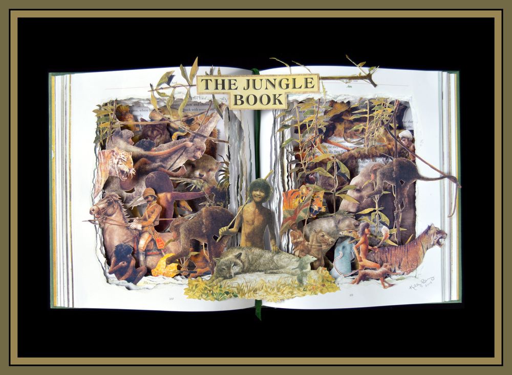  The Jungle Book - 16x20x3 Book Sculpture 