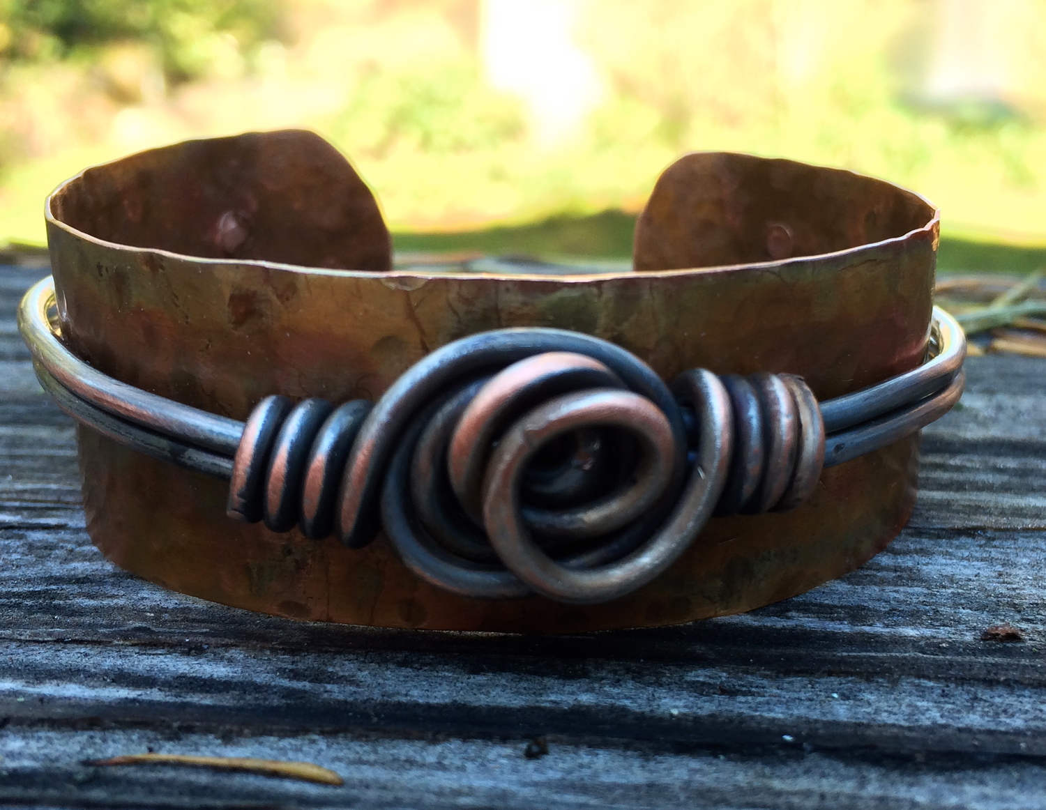 Copper Hand Hammered Cuff Bracelet — Sway Design Studio