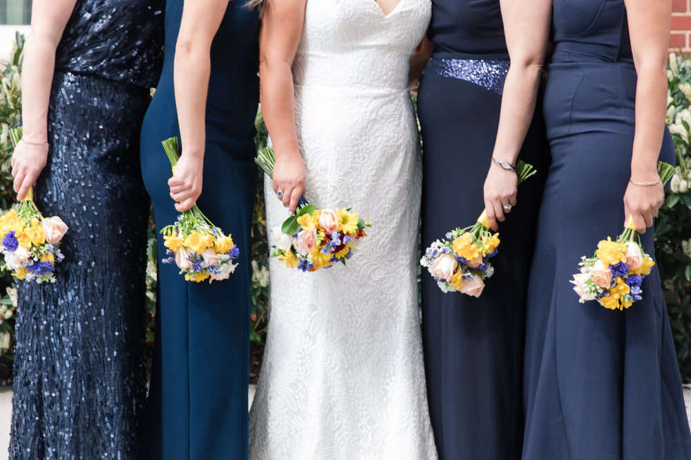 Navy Bridesmaid Dresses - A Classic George Washington Hotel Wedding - Photography by Marirosa