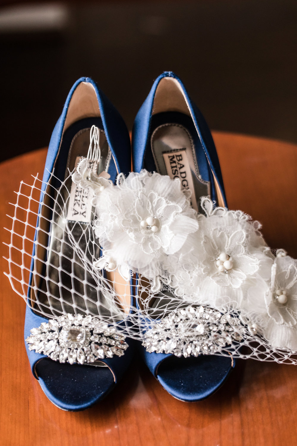 Blue Wedding Bridal Shoes - Badgley Mischka - A Classic George Washington Hotel Wedding - Photography by Marirosa