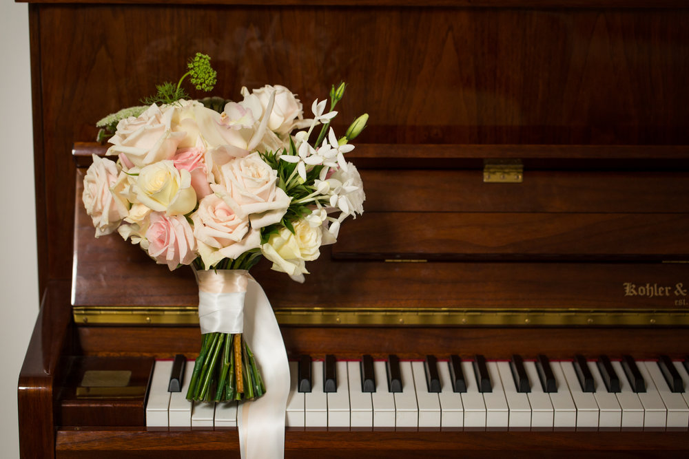 White and Light Pink Wedding Bouquet - A Curzon Hall Wedding - T-One Photography