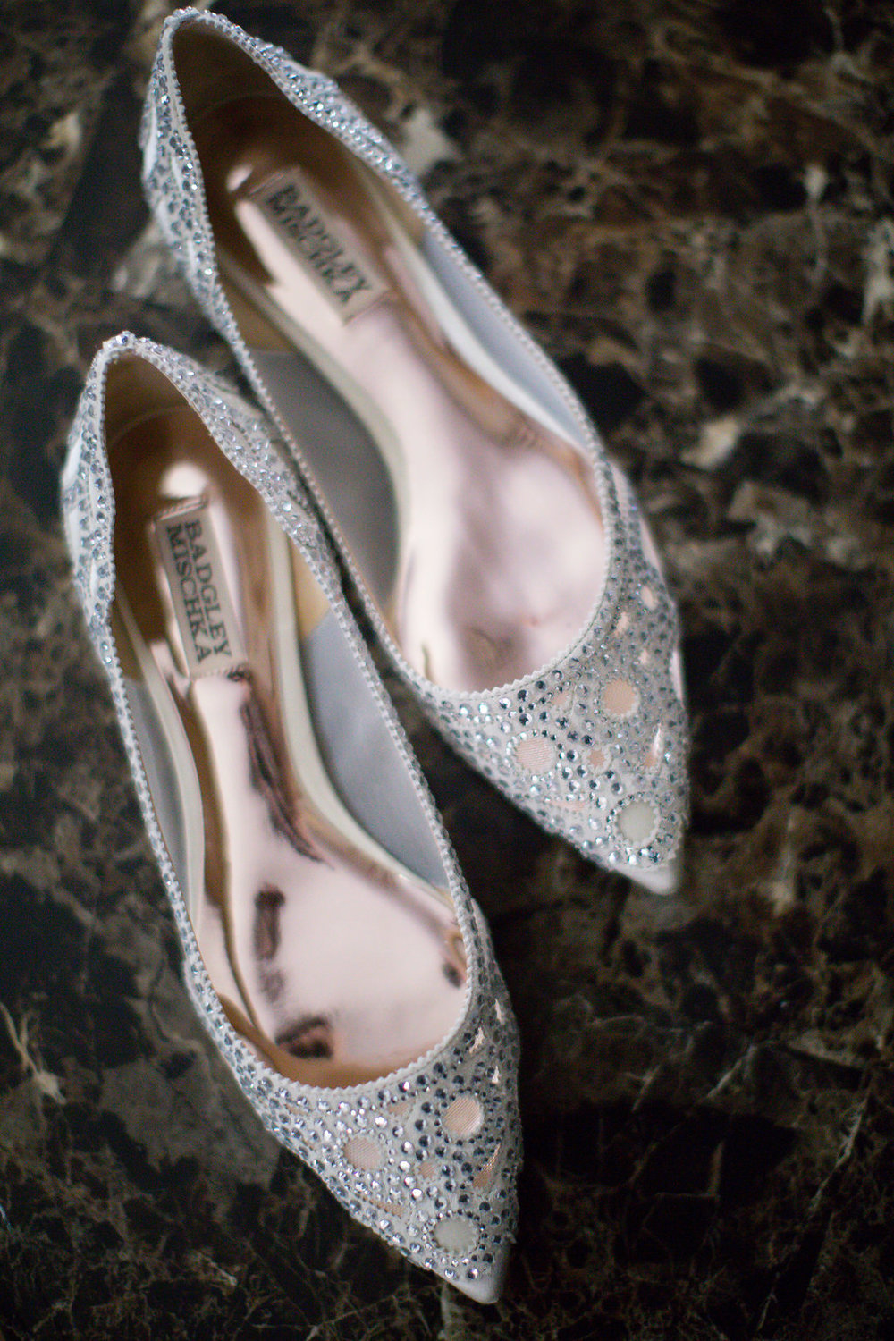 Silver Embellished Bridal Shoes - A Blue + Gold Rancho El Toro Courtyard Wedding - Oana Foto