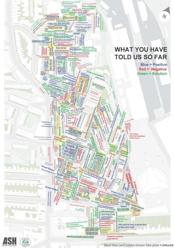 ASH mapping of resident’s opinions about their estate - West Kensington and Gibbs Green