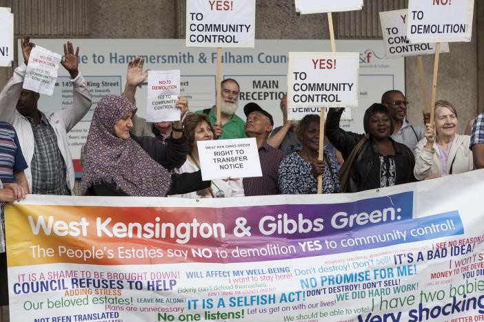 West Kensington and Gibbs Green estate residents - demonstration for community control