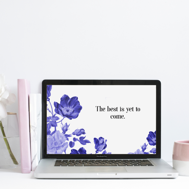 FREE INKY BLUE FLORAL WALLPAPERS.